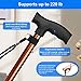 supregear Folding Cane - Foldable Walking Cane for Men & Women - Adjustable Collapsible Self-Standing Cane with T-Handle and Anti-Lost Wrist Strap, Balancing Mobility Aid for Elderly Men Women, Brown