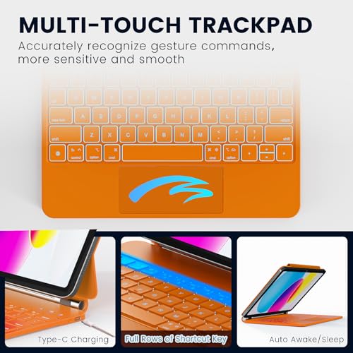 Image of RAYMCRAFT for iPad A16 11th /10th Gen Case Keyboard, Magnetic Floating Stand