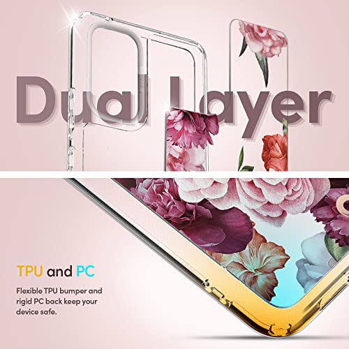 Image of Spigen Cyrill Cecile | Samsung Galaxy A53 5G Case | Transparent Flower Pattern Print Design Galaxy A53 5G Back Cover | TPU+Poly Carbonate - Rose Floral
