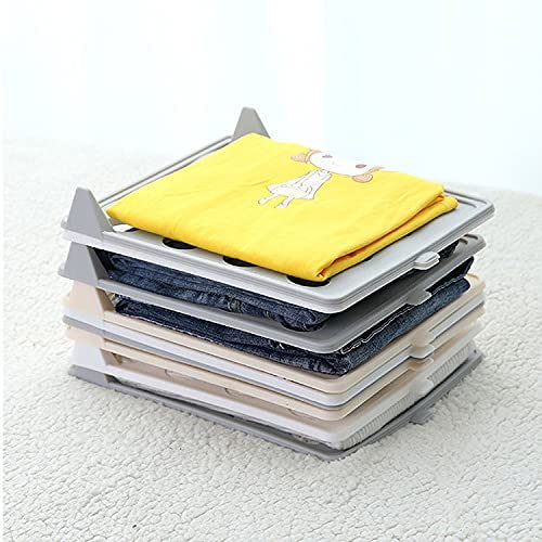 mechdel Bandeja de tela para armario, organizador de armario, tabla plegable para camisas, camisetas, jeans, estante de almacenamiento (bandeja de armario pequeña (juego de 5 piezas), gris)