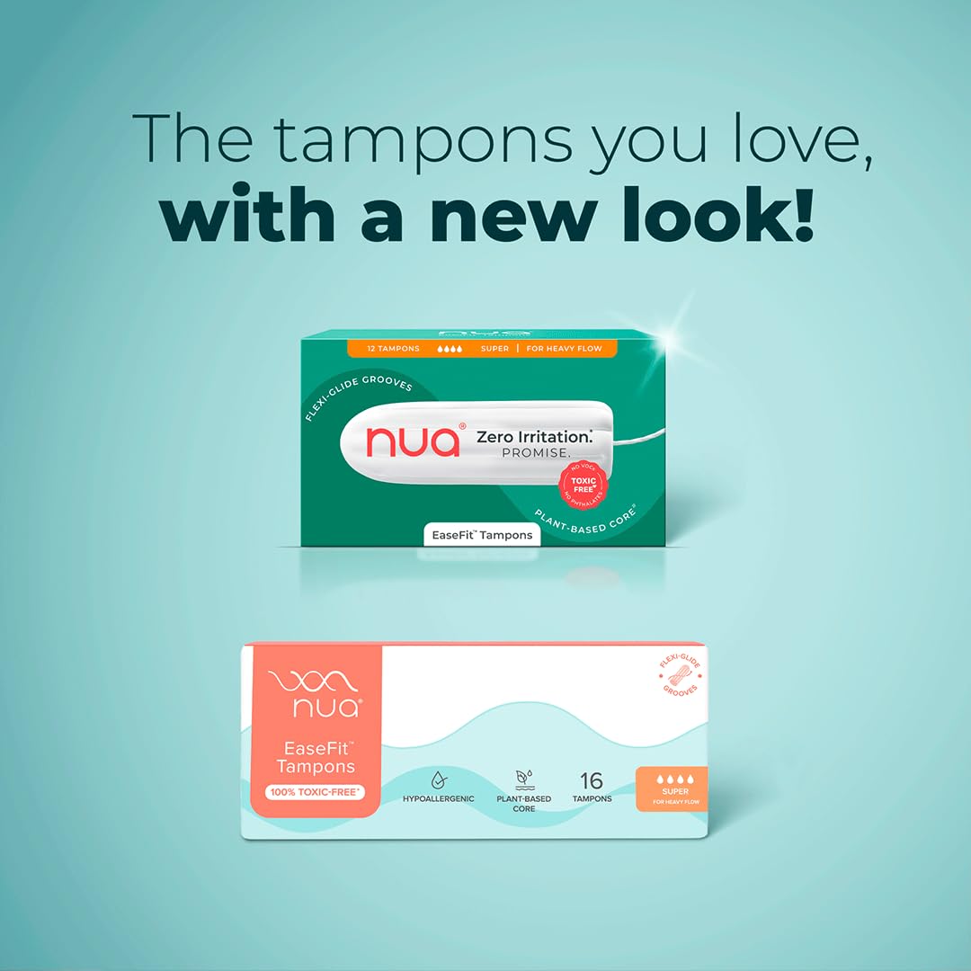 Nua EaseFit Tampons for Medium Flow | 12 Tampons | Gynaecologically Tested | Hypoallergenic | Rapid Absorption Core | Leak-Proof Protection 4