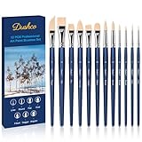 Artist Paint Brushes Set, 12 Pcs Watercolor Brushes Professional, Water Color Brushes - Round, Flat, Liner, Filbert, Angular, Oval Wash & Dagger for Acrylics, Ink, Watercolor, Gouache, Oil, Tempera
