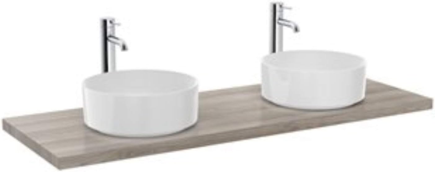 Savana Roca Water Repellent Countertop for Double Basin 60 x 50 x 3.8 cm, Oak Colour (Reference: A857318402)