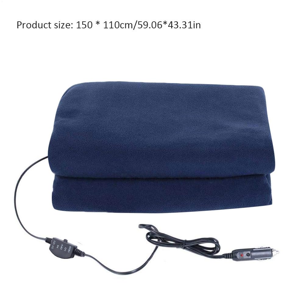 Generico Manta de forro polar, 12 V, 3 niveles, elige manta eléctrica para coche – Suministros para la calefacción del coche aptos para climas fríos, viajes, camping de larga distancia