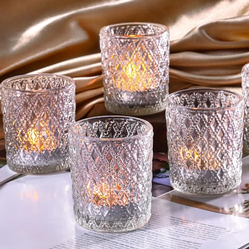 Capaniel 36pcs Votive Candle Holders, Clear Glass Tea Lights Candle Holder Bulk for Table Decoration, Baby Shower, Birthday Party, Home Décor - Thumbnail 3