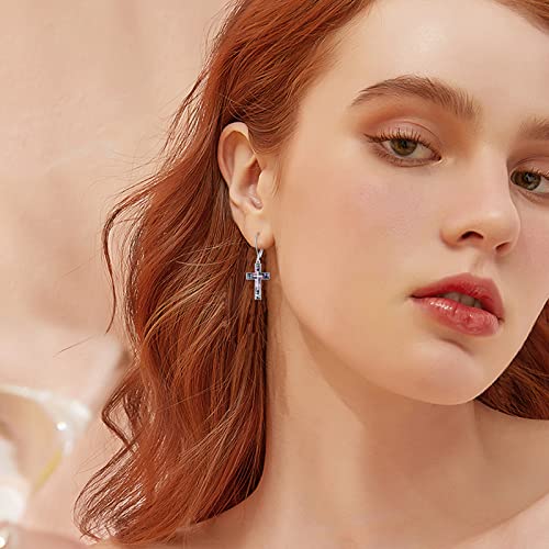 Yfn Cross Earrings Sterling Silver Abalone Shell Cross Earrings Dangle Drop Earrings Jewelry Gifts For Women #TOP4