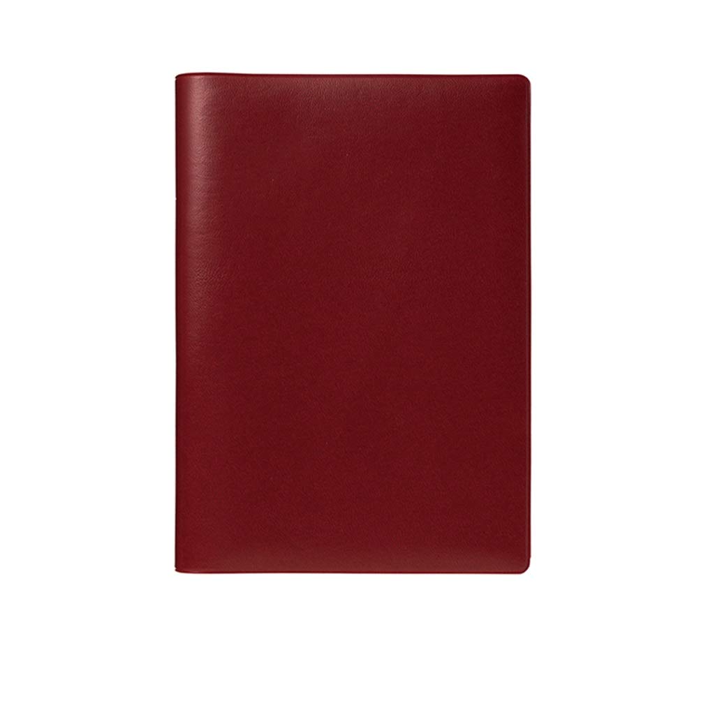 A5 Diario Imitación Cuero Superficie Suave Cuaderno Páginas Interiores Protección de Ojos Bloc de notAP Portátil Home School Suministros de Oficina (Color : Red)
