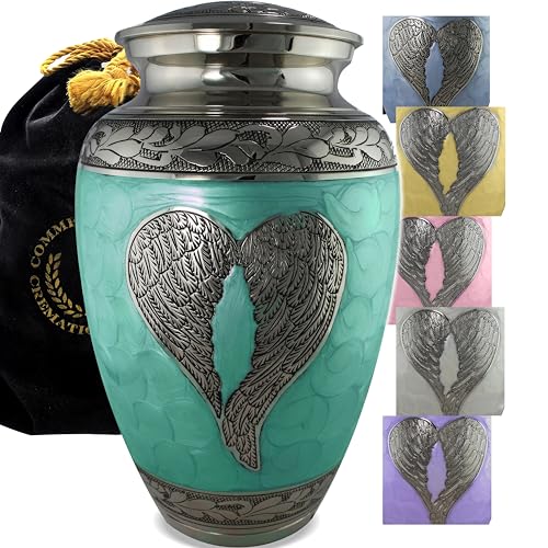 Image of Angel Green Cremation Urns for Human Ashes Adult Male Urns for Ashes