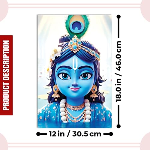 Image of Twinster Bal krishna Posters Photo for Pregnant Women, Baby Poster Self Adhesive (Size 45 cm by 30 cm) Pack of 1 (Design 2)