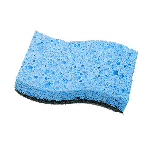 CLEANHOME Non-Scratch Scrub Sponge-Eco Magic Eraser Sponge-Extra Durable Dish Cleaning Scouring Pads for Kitchen-Bule-Green-12 Pack
