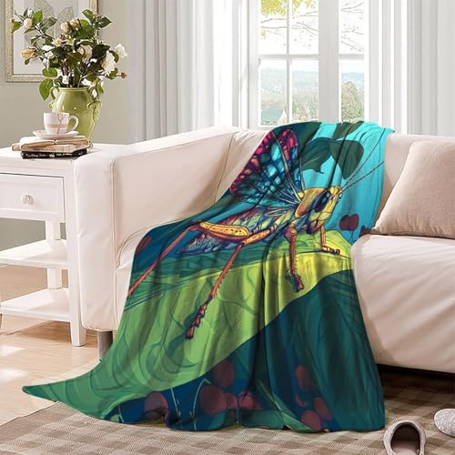 kaiyun Grasshopper Super Soft Blanket | Flower Bush Big Green Leaves Throws | Fluffy And Warmth Comfortable Travel Cover,50x60inch(127x152cm) - Image 2