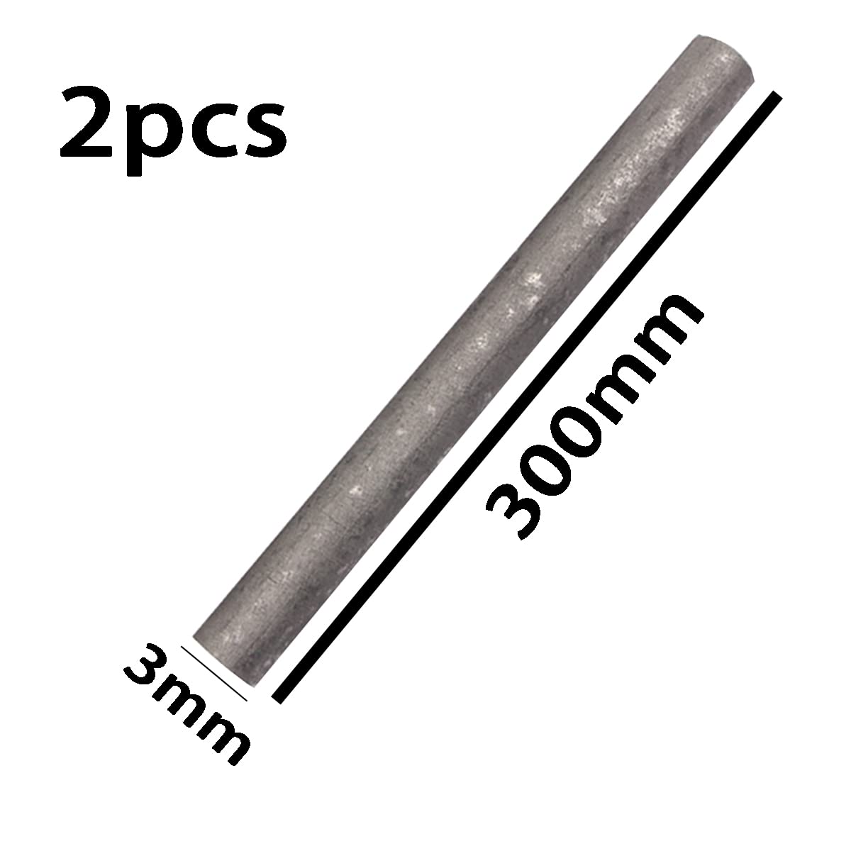Graphitstäbe 99,9% – 300 mm Länge, 2 mm bis 25 mm Durchmesser – 2 Stück for Metallurgie, Elektronik und mehr(D 3mm)