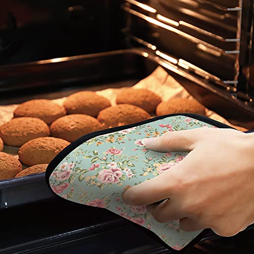 Vintage Flower Floral Pot Holders Set Of 2 Kitchen Heat Resistant Potholder For Microwave Cooking Baking Oven End Dishes And Bbq #TOP6