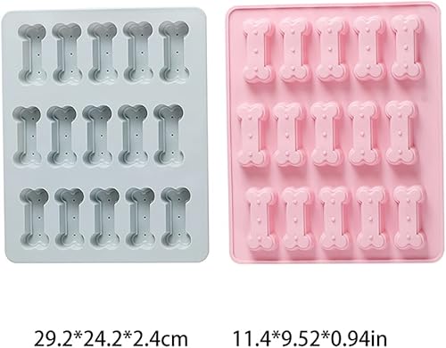 Miniatura 3 de 1 molde de silicona con forma de hueso de cumpleaños para perro, 15 cavidades, bandejas reutilizables para galletas de caramelo de hielo, gelatina