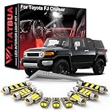 WLTATBUA LED Interior Light Kit Package Replacement for Toyota FJ Cruiser 2006 2007 2008 2009 2010 2011 2012 2013 2014 2015, Super Bright 6000K White License Plate Bulbs + Install Tool
