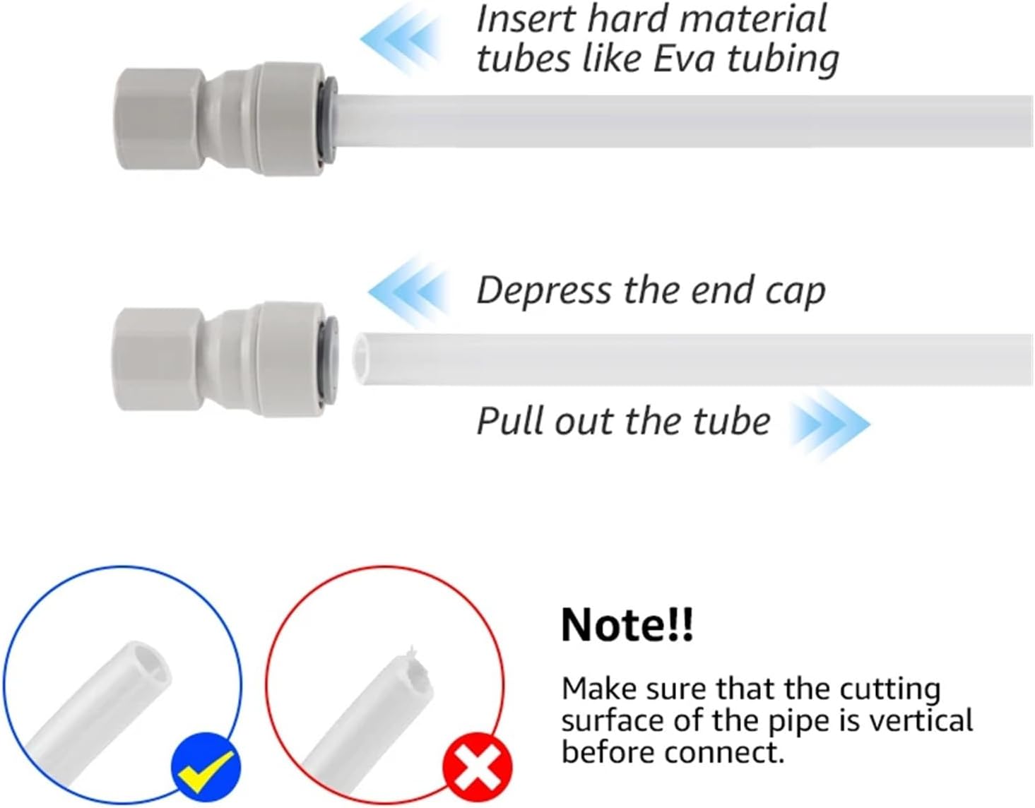 Brewing accessories Plastic Quick Joint,3/8" X 7/16" FFL Push-fit Fitting for 9.52mm Tube Line,Homebrew Quick Connector for Ball Lock Beer Dispenser Brewing accessories(2 pcs)