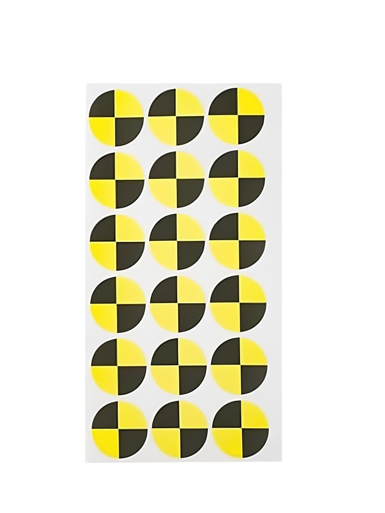Indicatori riflettenti Adesivi Test di posizionamento Punti gialli e neri Punto di riferimento Multi-dimensione(70mm 1000pcs)