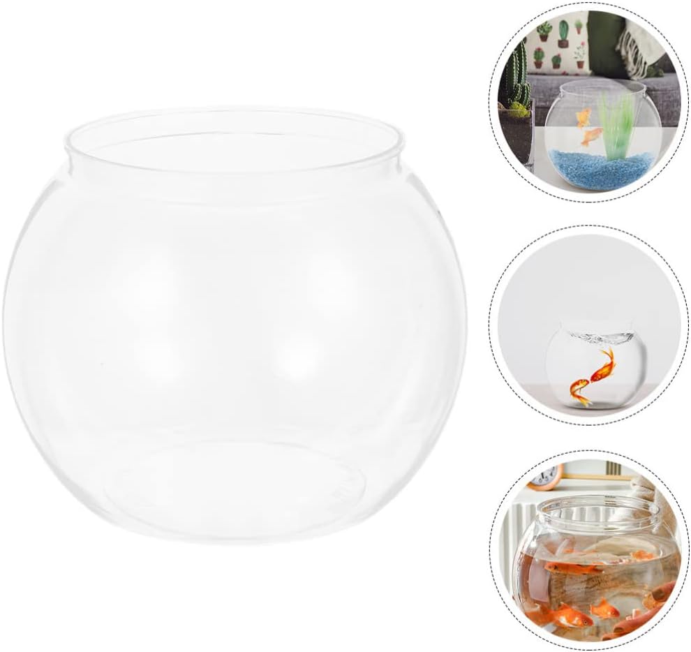 Ipetboom Plastic Fish Bowl Vases Small Aquarium Tank Bubble Bowl Round Bowl Terrarium Globe Flower Vase for Candy Drinks Carnival Games Prizes Centerpieces and Party Decoration