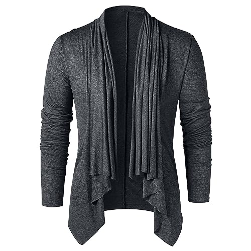 Men's Long Sleeve T-Shirt Winter Knight Punk Vintage Asymmetric Hem Pile Heap Collar Pullover Solid Base Tops2