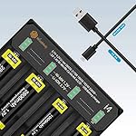 WISSBLUE 18650 Battery Charger 4port, 3.7v/1.2v 2A Fast Charger for 26650 18650 18490 18350 17670 17500 16340 14500 Li…