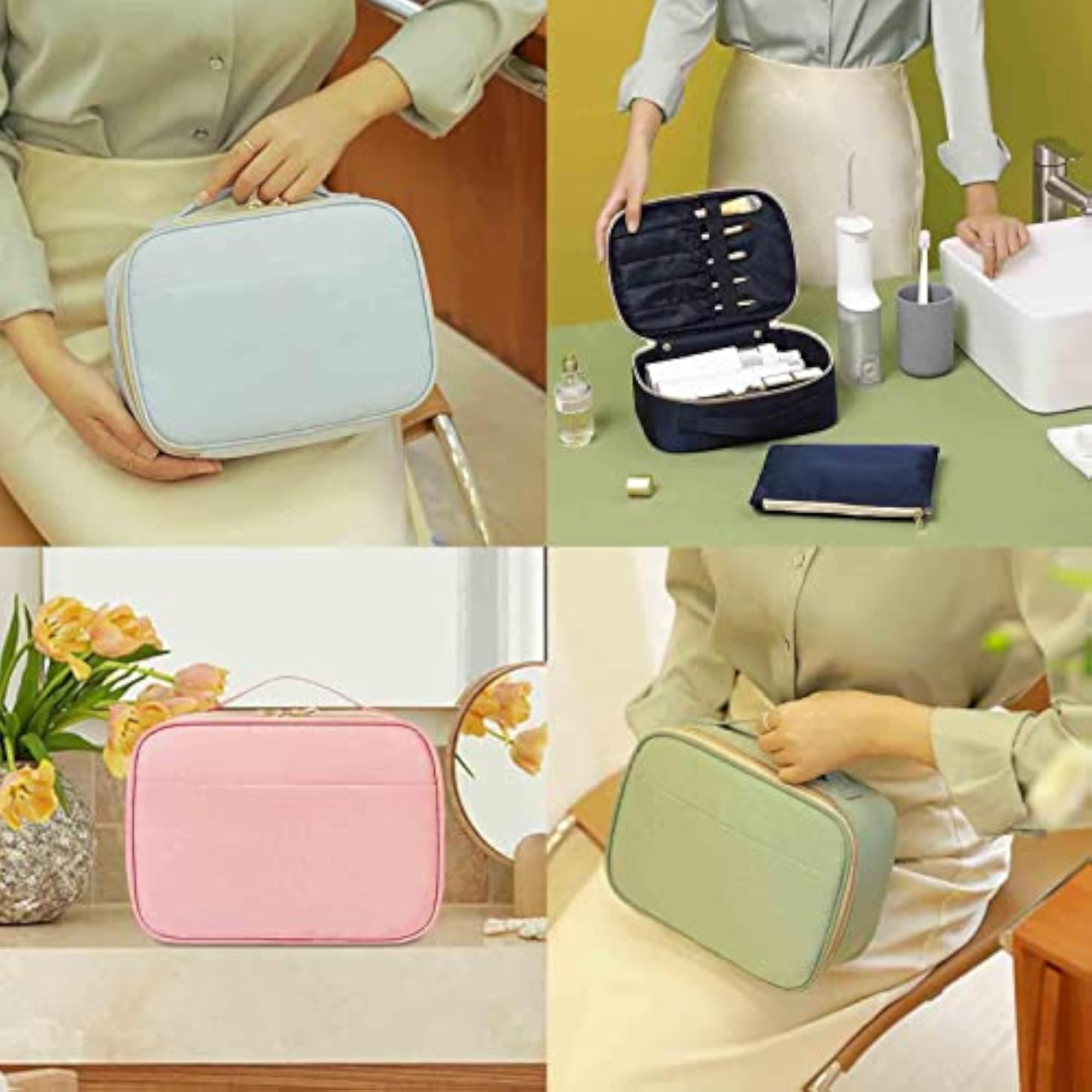 Waterproof Makeup Bag for Brushes, Green