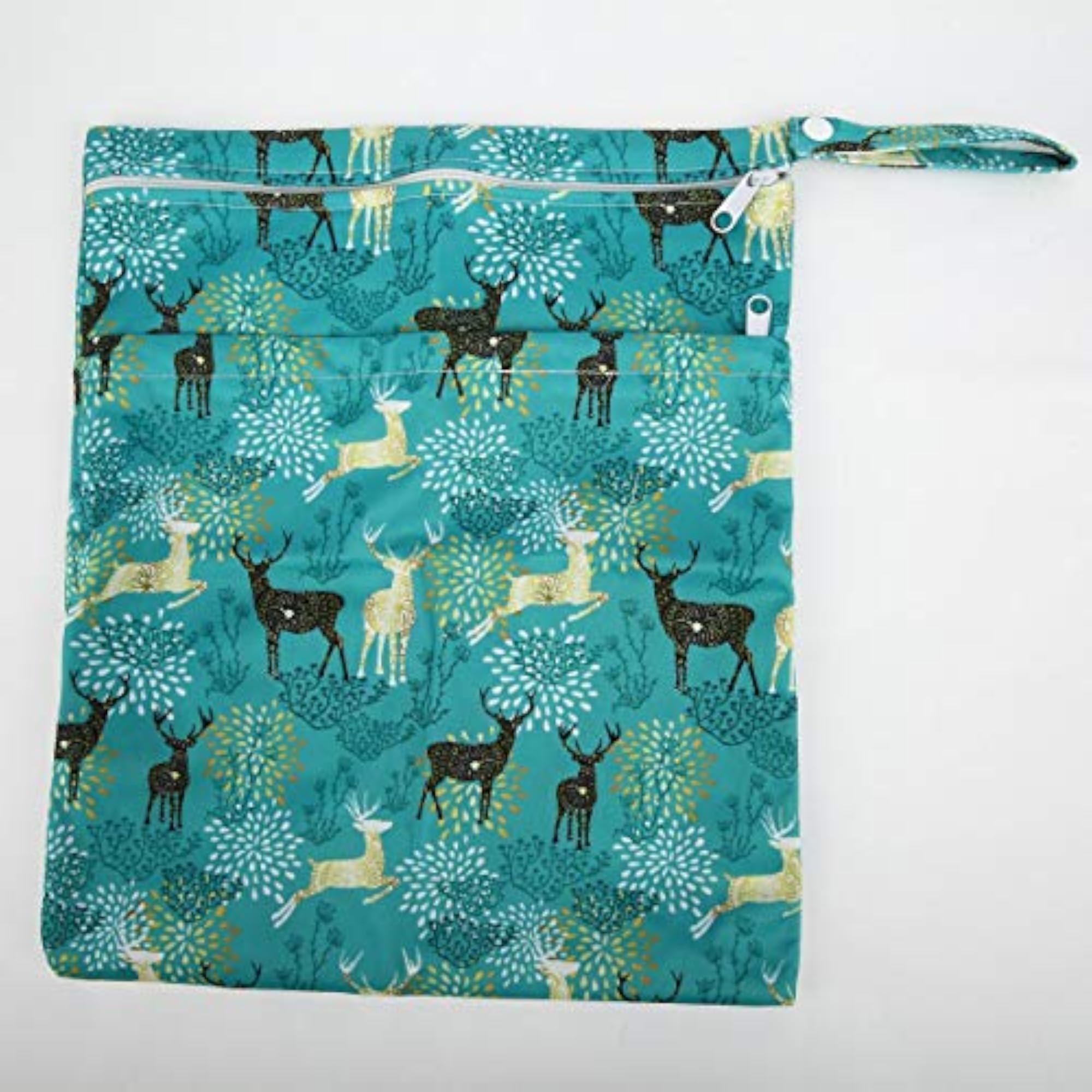 Reusable Waterproof Tote Bags with Deer Motif, 2 Pack