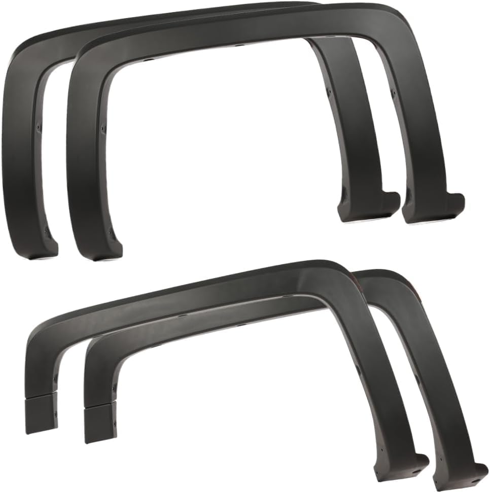 CNNELL 4pcs Fender Flares Factory Style Compatible with Chevy Silverado 1500 2014-2018 & 2500 3500HD 2015-2019, 6.5' and 8' Long Bed, NOT Fit GMC Sierra/Dually Model, Textured