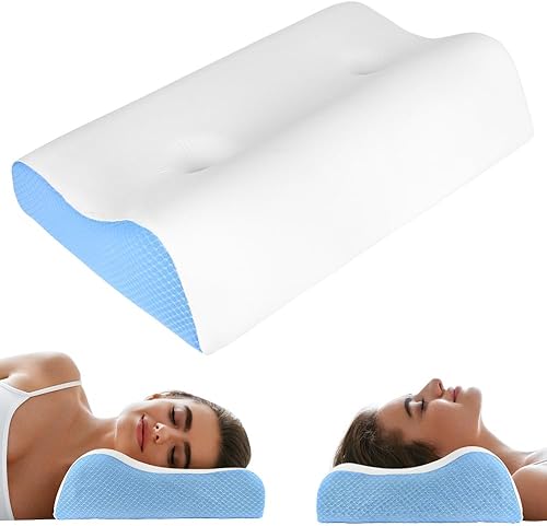 Cervical Neck Pillow for Neck Pain Relief, Memory Foam Side Sleeper Ergonomic Co