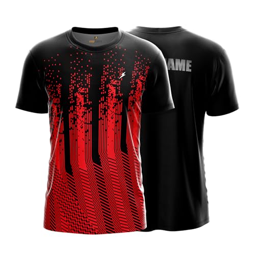 Image of YOURJERSEY Custom Sports Jersey for Men & Kids | Add Player Name | Personalised Cricket /Football /Badminton T-Shirt | Custom Team Jersey