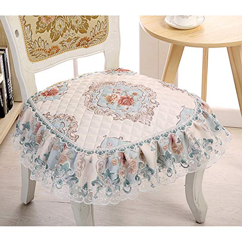 Coussin d'assise matelassé dentelle volant repas galette de chaise - 2
