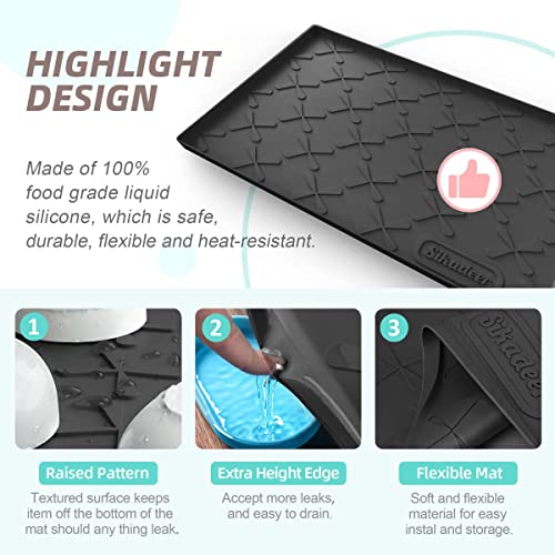 SIKADEER 22" x 19" Under Sink Mat Waterproof, Silicone Mat Kitchen Drawer Shelf and Cabinet Liner, Sink Protector for Kitchen Organizers and Storage, Boot Tray Pet Food Mats
