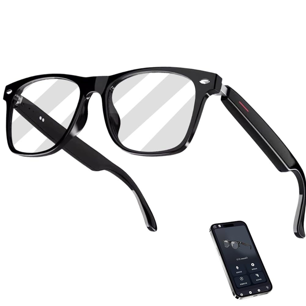 Lunettes intelligentes, AI Bluetooth, lunettes de traduction AI 144 langues, prise en charge des appels audio Bluetooth 5.4, dialogue, écoute de chansons, lentille de protection UV
