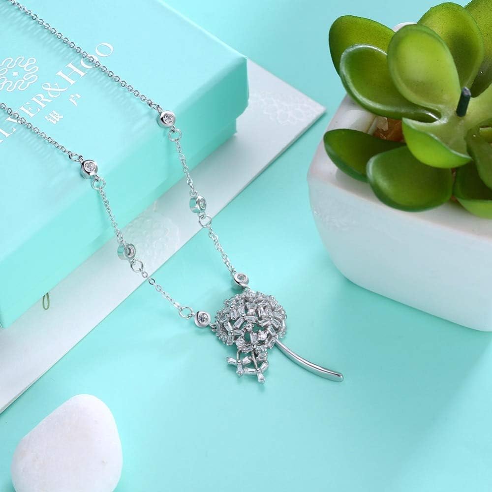 YDYDTTKD Nasiona mniszka lekarskiego życzenie prawdziwe kwiaty 925 srebro łańcuszek oświadczenie naszyjnik damski Choker biżuteria