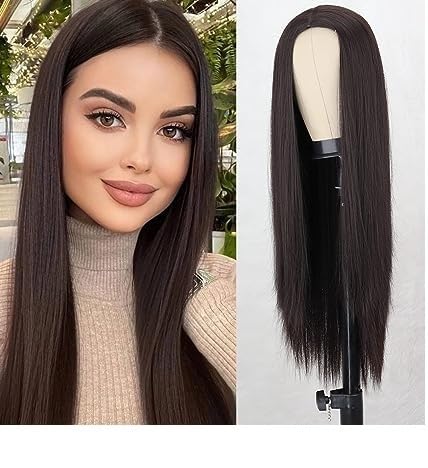 Synthetic Middle Part Light Weight Comfortable Full Head Wig For Women/Wigs for Daily Party & Occasion Use Women And Girls (Natural Brown)-image-22