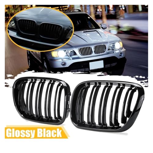 Double lamelles pour calandre avant de BMW X5 E53 style de remplacement course - 5