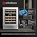 WINEBOSS 24 Inch Wine Cooler Refrigerator, 46 Bottle Dual Zone Wine Fridge Cooler Under Counter with Upgrade Compressor Tempered Glass Door, 40-65°F, Built-in/Freestanding for Kitchen Bar Office