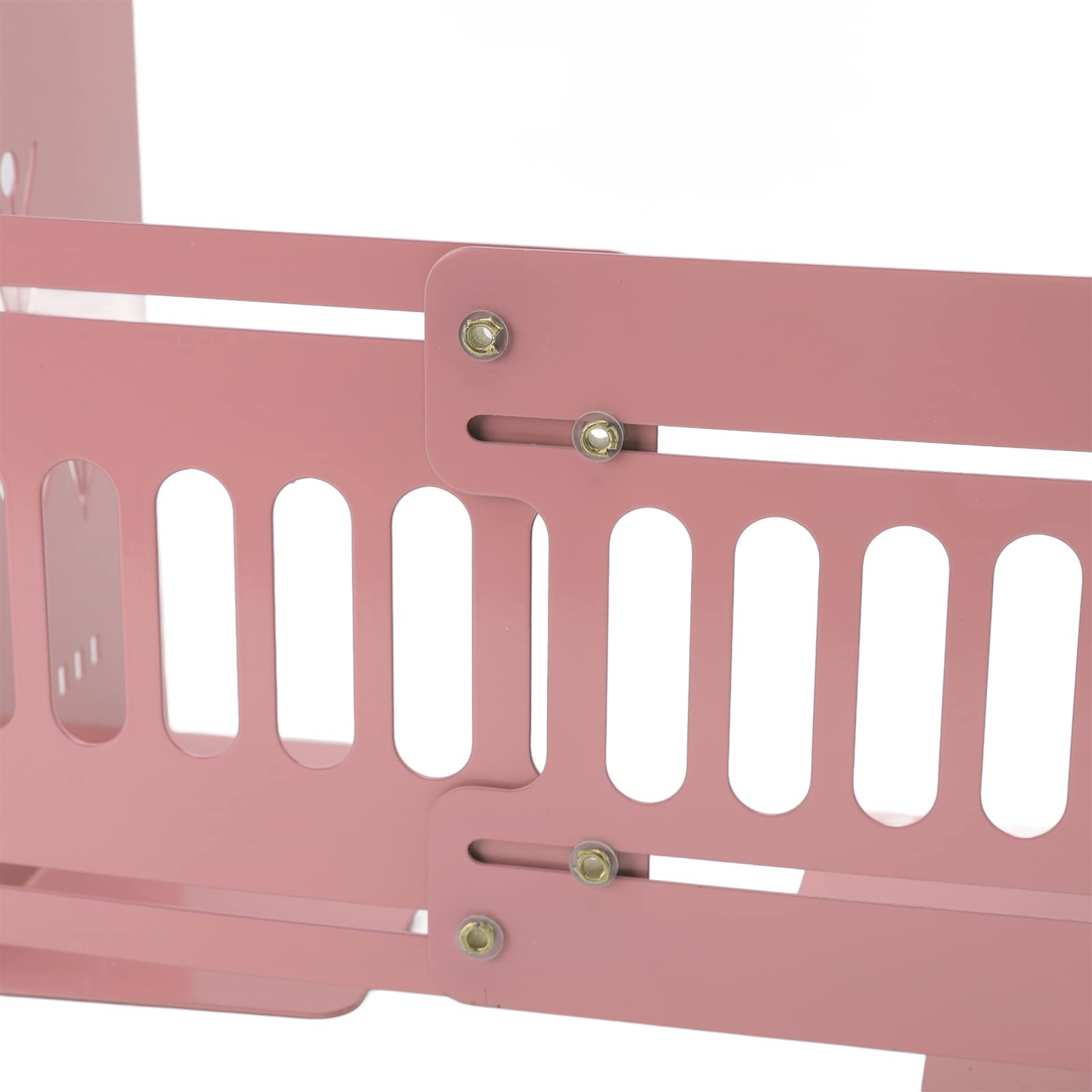 Qcwwy Supporti per Fermalibri in Metallo da 4 Pezzi, Organizer per Scaffali per Libri Retrattili, Grande Portante, Fermalibri Regolabile e Sottile, Salvaspazio, per Desktop, per Ufficio, (rosa chiaro)