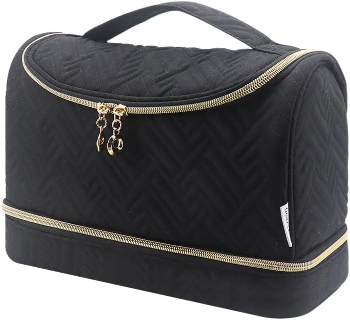 Double-Layer Travel Case for Dyson/Shark Flexstyle, Portable Travel Pouch with Hanging Hook, Carrying Case Compatible for Shark Flexstyle/Dyson Airwrap Complete Styler and Attachments (Black)