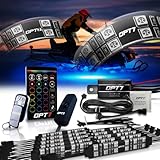 OPT7 Aura Snowmobile Underglow LED Light Kit with Remote Control, 10 PCS Double Row RGB LED Light Strips, Multi-Color Neon Accent Underbody Lighting Kit with Switch