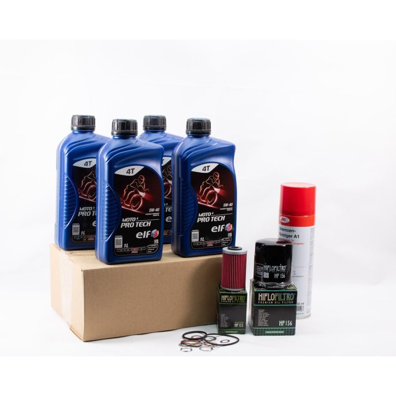 Kit di manutenzione cambio olio standard per KTM SMC 660 LC4 Supermoto dal 2003 al 2006 - E.LF MOTO 4 PRO TECH 5w40 4L
