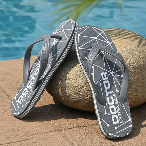 Image of DOCTOR EXTRA SOFT Men's Hawaii Slipper- Orthopaedic and Diabetic Comfort Ortho Care, Bathroom Rubber Flip-Flops and House Slipper for Gent's and boy's