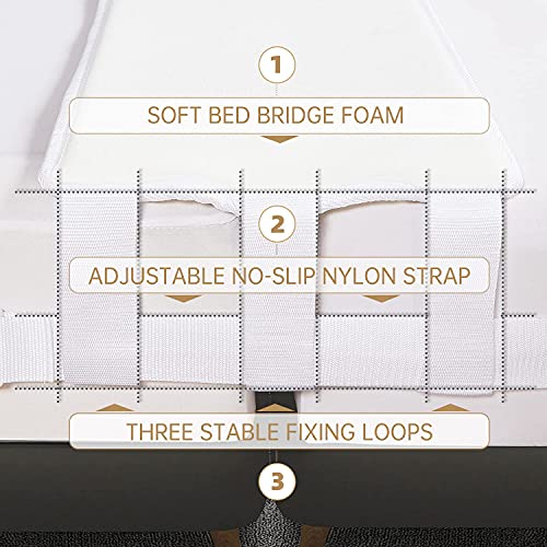 VINILITE Liebesbrücke für Matratzen 200x30cm Bettbrücke mit 6 Buckles Fixiert Spanngurten Matratzenverbinder Bettritzenfüller Ritzenfüller für Familien & Paare - Image 5