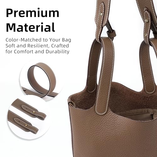 Image of DGAZ TC leather shoulder strap for Hermes Picotin /Lindy /Evelyne, replaceable crossbody bags strap, handmade