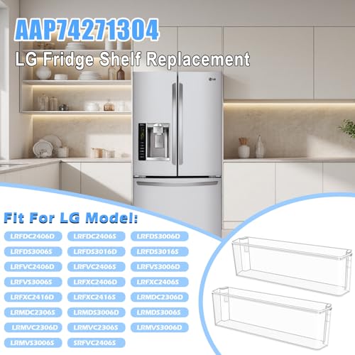 Image of ALVAR [2 pack] UPGRADED AAP74271304 Refrigerator Door Bin Compatible with LG Refrigerator Door Shelf Parts LRMDS3006S LRMDC2306D LRMDC2306S LRMVC2306D Door Shelf LG Fridge Door Shelves Replacement