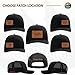 Personalized Custom 112 Style Trucker Leather Patch Hat for Men & Women, 6 Panel Structured Baseball Cap with Snapback Enclosure, Engraved Gift For Him & Her
