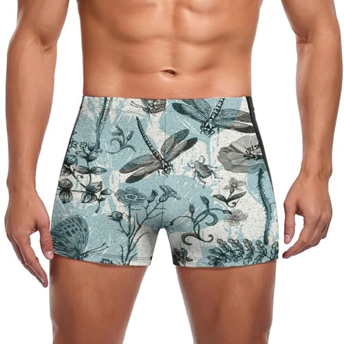 Slip de bain homme libellule papillon pour la natation