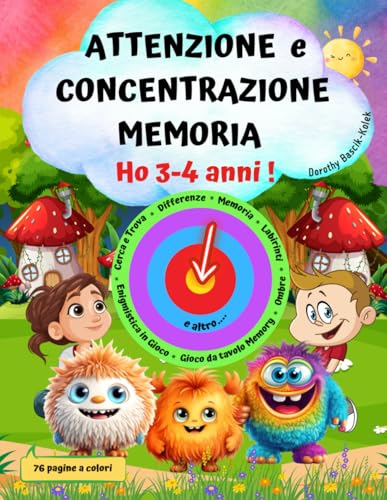  HO 3-4 ANNI ! Giochi e Passatempi Educativi per migliorare L\'attenzione ,Concentrazione e la Memoria per Bambini Intelligenti.: Libro Attività e ... Differenze, Logica, Enigmistica in Gioco
