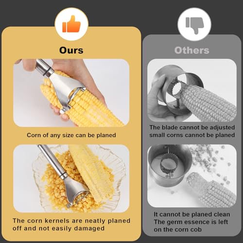Image of Corn Peeler, Corn Peeler for Corn Cob, Corn Cob Peeler 304 Stainless Steel Corn Cob Peeler Corn Cob Stripping Tool Quick Corn Kernel Stripping Tool Kichen Gadget