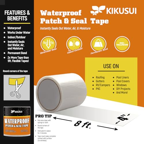 Image of KIKUSUI Waterproof Patch & Seal Tape, Transparent, 4 Inch x 3 Yard
