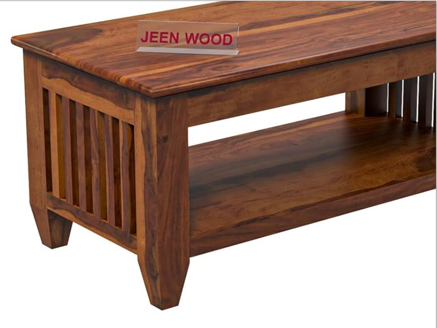 Image of Sheesham Wooden Center Table, Coffee Table, for Living Room Furniture - Honey Finish